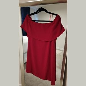 Charles Henry Off The Shoulder Red Dress